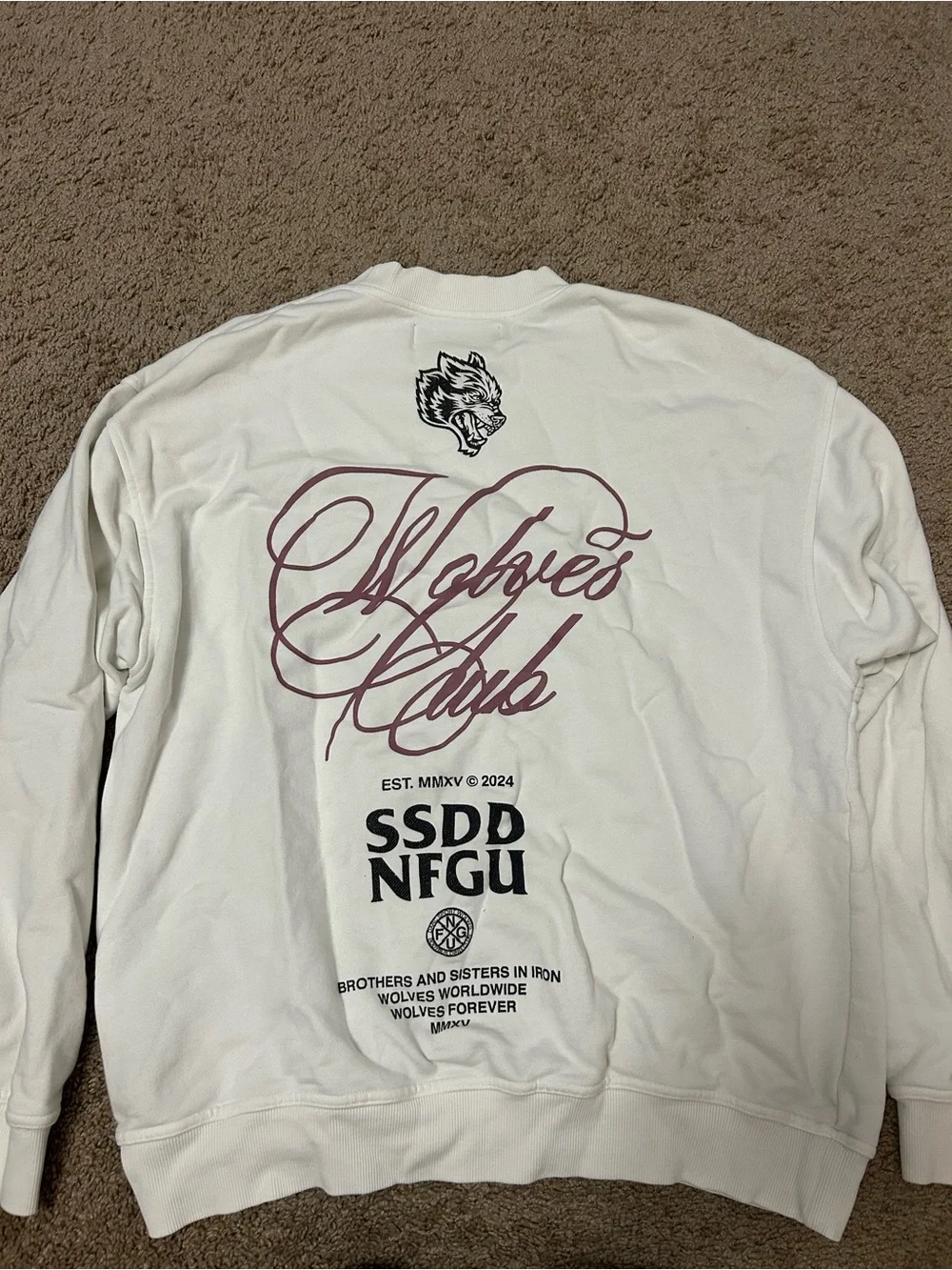 Darc Sport White Crewneck Sweater with Black Graphic